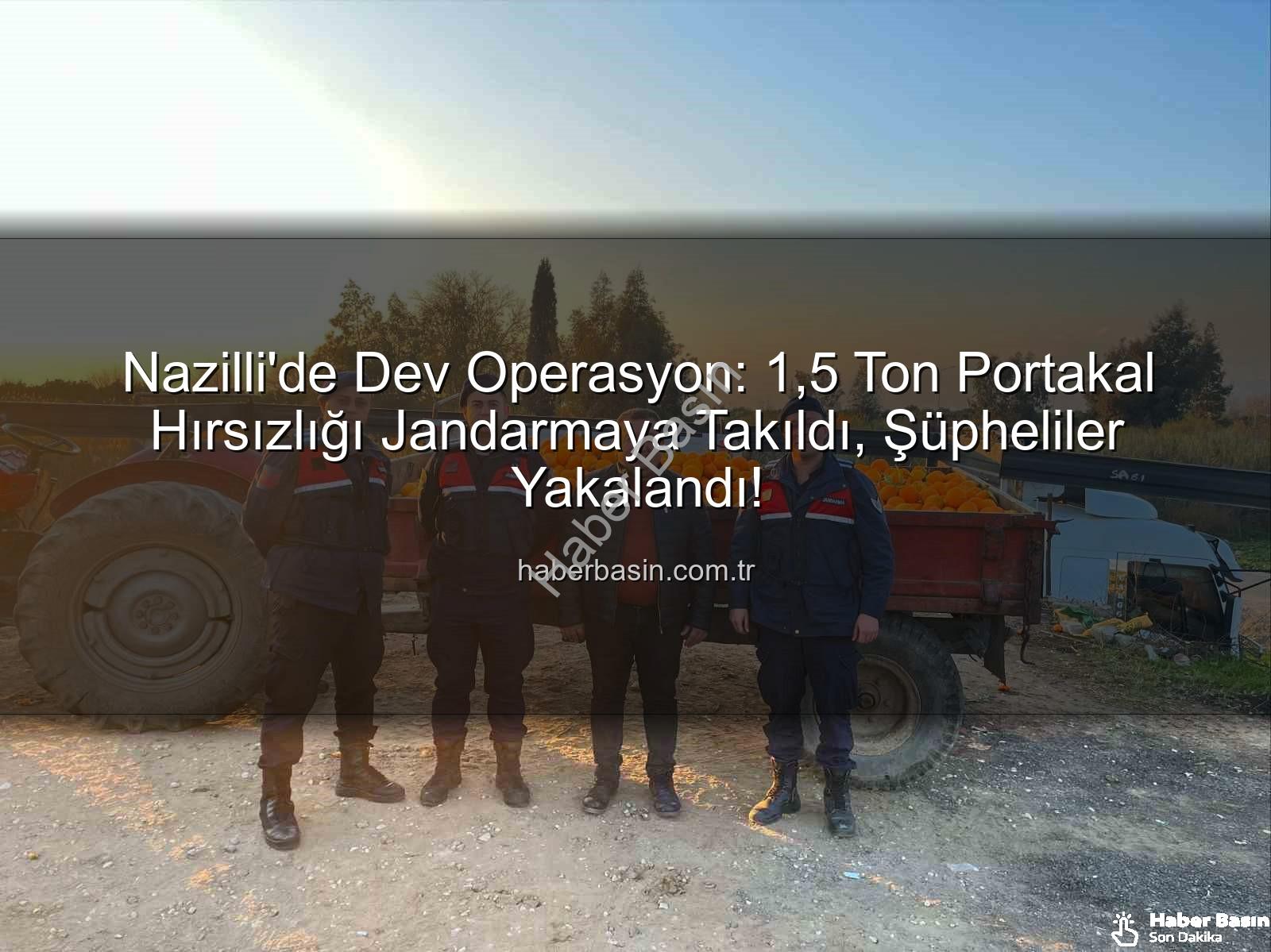 portakal hırsızlığı - Nazilli'de Dev Operasyon: 1,5 Ton Portakal Hırsızlığı Jandarmaya Takıldı, Şüpheliler Yakalandı!