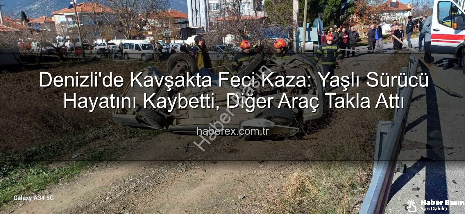 Denizli kaza - Denizli'de Acı Kaza: Kavşakta Çarpışan Otomobilde Bir Yaşam Söndü, Diğeri Hurdaya Döndü